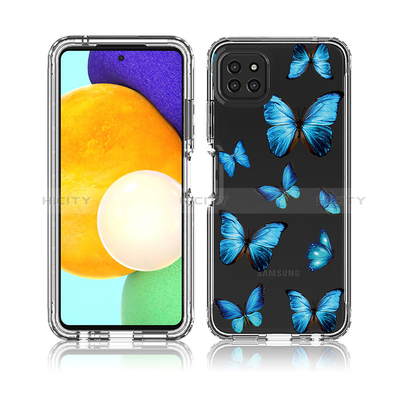 Silikon Hülle Handyhülle Ultra Dünn Flexible Schutzhülle Tasche Transparent Vorder und Rückseite 360 Grad Ganzkörper JX1 für Samsung Galaxy A22s 5G groß