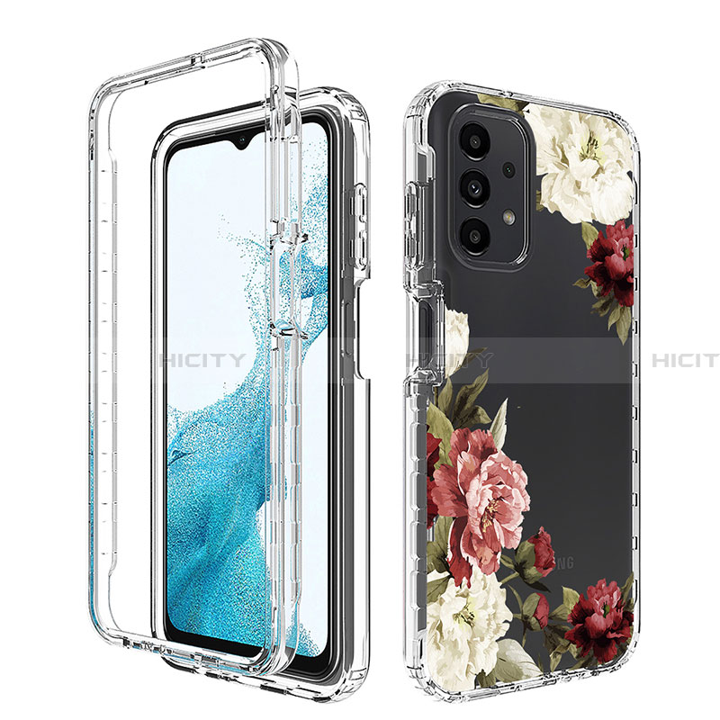 Silikon Hülle Handyhülle Ultra Dünn Flexible Schutzhülle Tasche Transparent Vorder und Rückseite 360 Grad Ganzkörper JX1 für Samsung Galaxy A23 4G Braun Plus