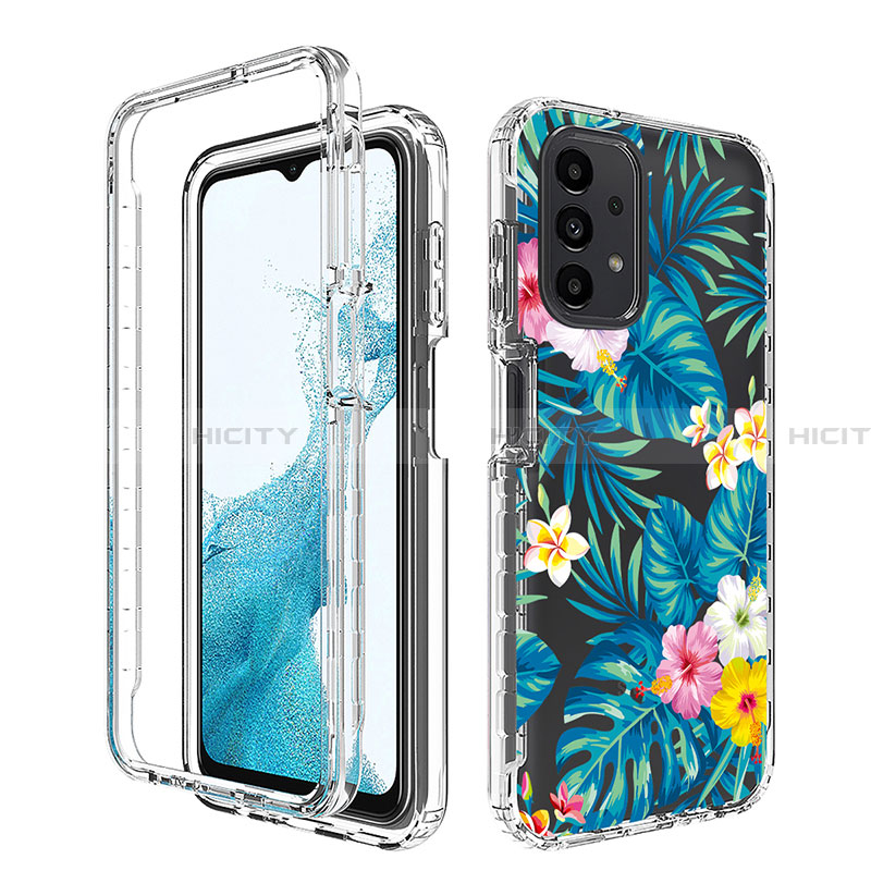 Silikon Hülle Handyhülle Ultra Dünn Flexible Schutzhülle Tasche Transparent Vorder und Rückseite 360 Grad Ganzkörper JX1 für Samsung Galaxy A23 4G Hellblau Plus