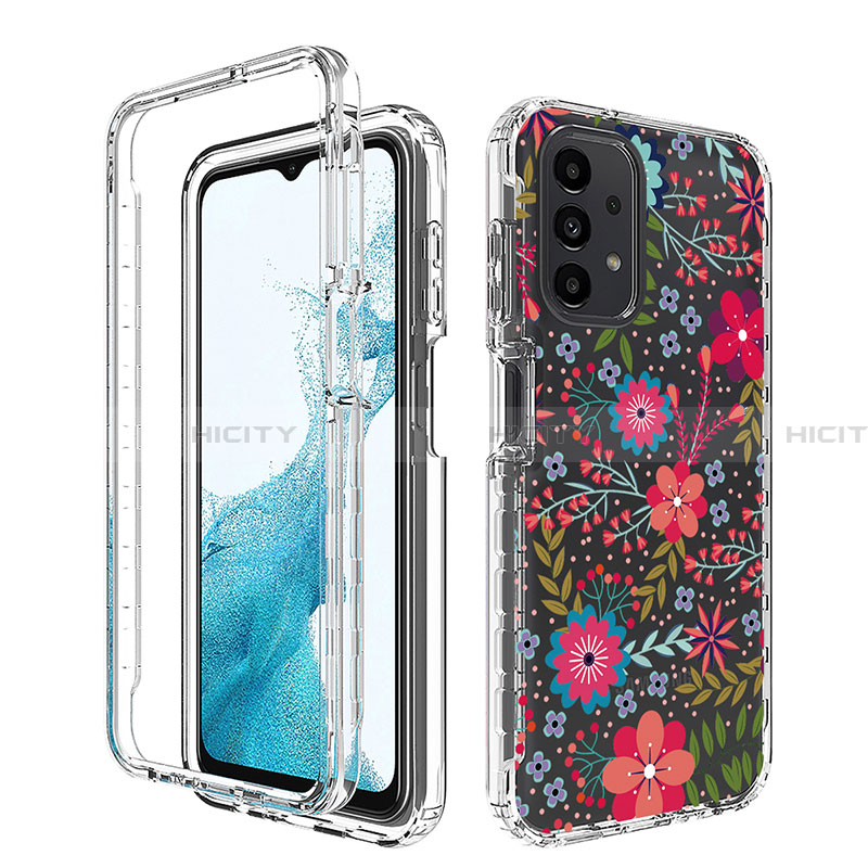 Silikon Hülle Handyhülle Ultra Dünn Flexible Schutzhülle Tasche Transparent Vorder und Rückseite 360 Grad Ganzkörper JX1 für Samsung Galaxy A23 4G Rot Plus