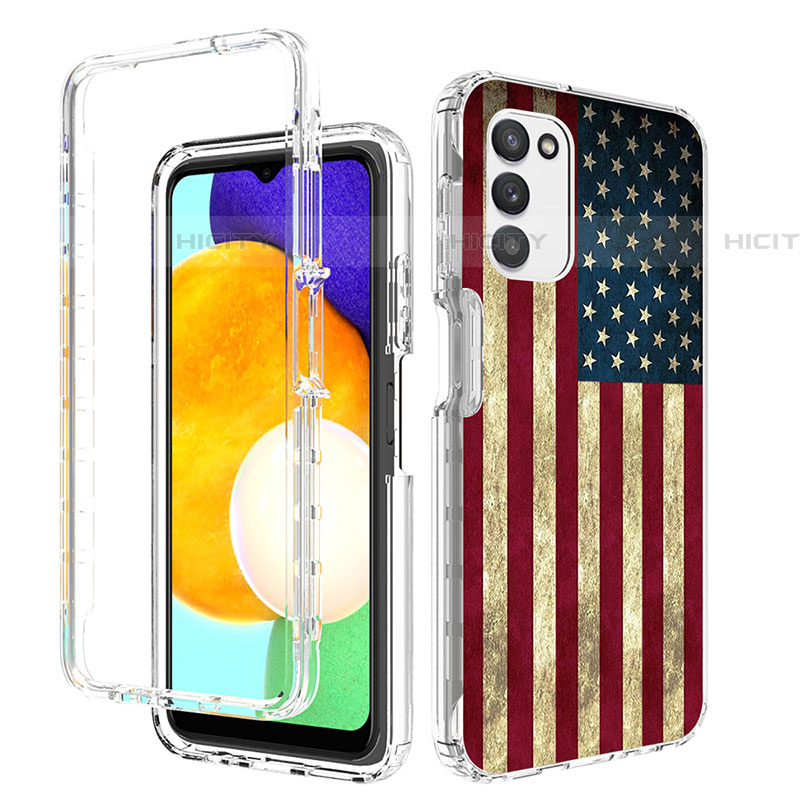 Silikon Hülle Handyhülle Ultra Dünn Flexible Schutzhülle Tasche Transparent Vorder und Rückseite 360 Grad Ganzkörper JX3 für Samsung Galaxy A03s groß