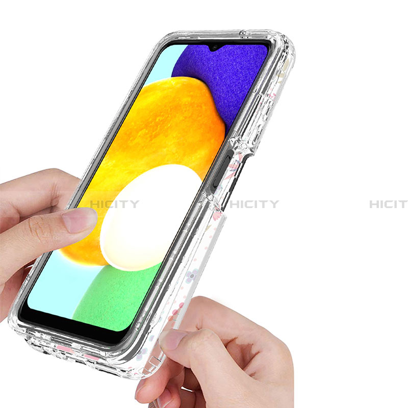 Silikon Hülle Handyhülle Ultra Dünn Flexible Schutzhülle Tasche Transparent Vorder und Rückseite 360 Grad Ganzkörper JX3 für Samsung Galaxy F02S SM-E025F groß