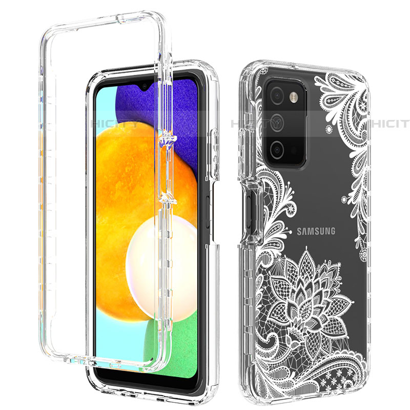 Silikon Hülle Handyhülle Ultra Dünn Flexible Schutzhülle Tasche Transparent Vorder und Rückseite 360 Grad Ganzkörper JX4 für Samsung Galaxy A03s groß