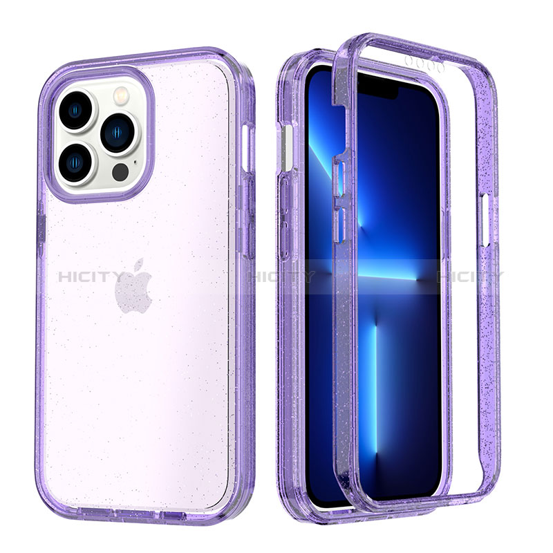 Silikon Hülle Handyhülle Ultra Dünn Flexible Schutzhülle Tasche Transparent Vorder und Rückseite 360 Grad Ganzkörper YJ1 für Apple iPhone 13 Pro Max groß