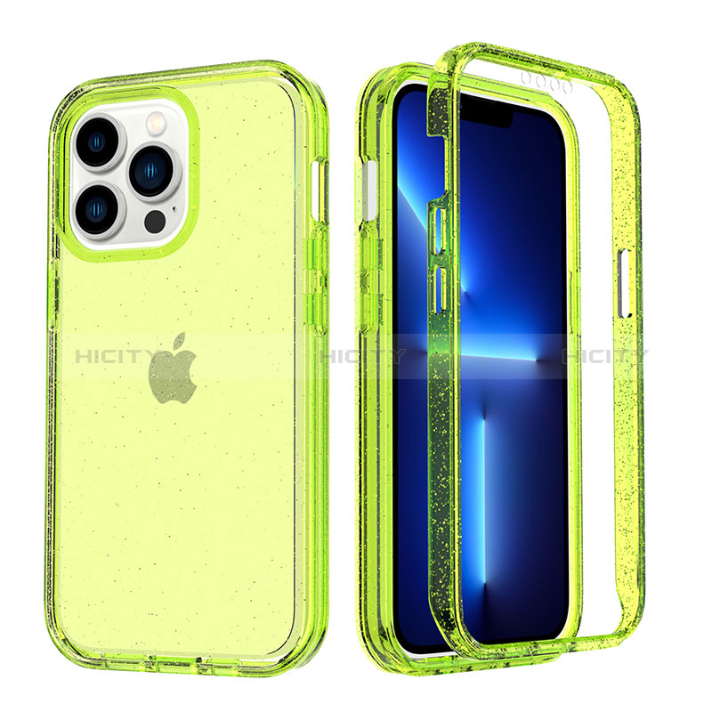 Silikon Hülle Handyhülle Ultra Dünn Flexible Schutzhülle Tasche Transparent Vorder und Rückseite 360 Grad Ganzkörper YJ1 für Apple iPhone 13 Pro Max groß