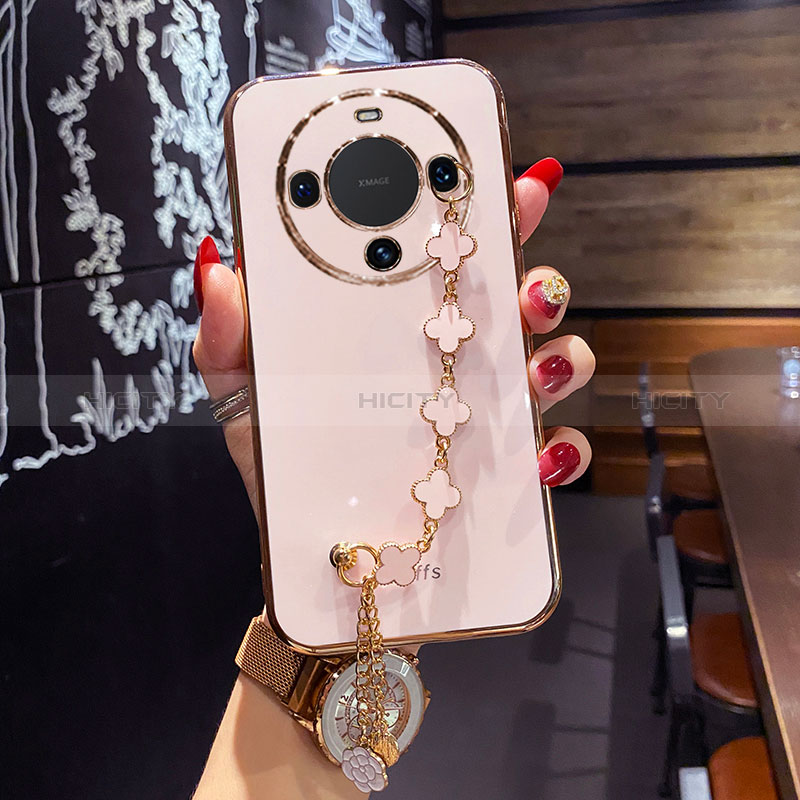 Silikon Hülle Handyhülle Ultra Dünn Flexible Schutzhülle Tasche TS1 für Huawei Mate 60 Rosegold