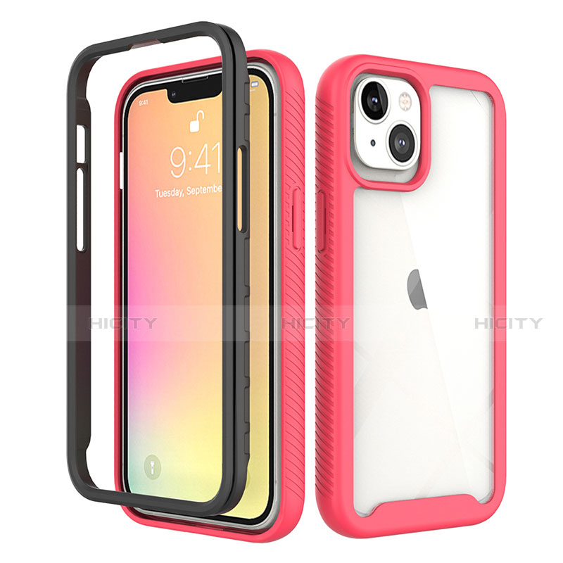 Silikon Hülle Handyhülle Ultra Dünn Flexible Schutzhülle Tasche Vorder und Rückseite 360 Grad Ganzkörper für Apple iPhone 13 Mini Rot und Schwarz