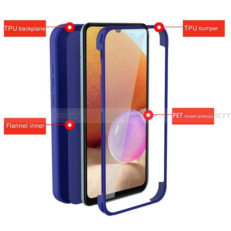 Silikon Hülle Handyhülle Ultra Dünn Flexible Schutzhülle Tasche Vorder und Rückseite 360 Grad Ganzkörper für Samsung Galaxy A32 4G groß