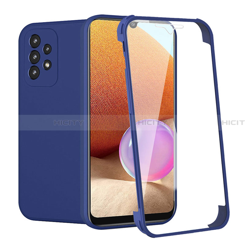 Silikon Hülle Handyhülle Ultra Dünn Flexible Schutzhülle Tasche Vorder und Rückseite 360 Grad Ganzkörper für Samsung Galaxy A32 4G Blau