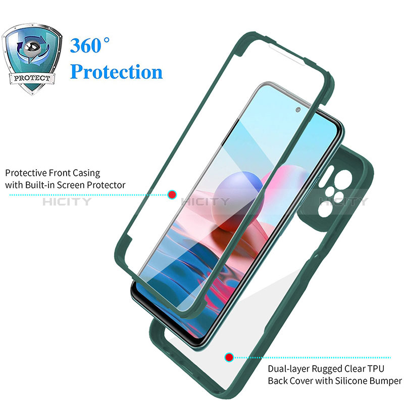 Silikon Hülle Handyhülle Ultra Dünn Flexible Schutzhülle Tasche Vorder und Rückseite 360 Grad Ganzkörper für Xiaomi Redmi Note 10 4G