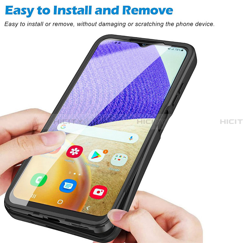 Silikon Hülle Handyhülle Ultra Dünn Flexible Schutzhülle Tasche Vorder und Rückseite 360 Grad Ganzkörper MJ1 für Samsung Galaxy A32 4G