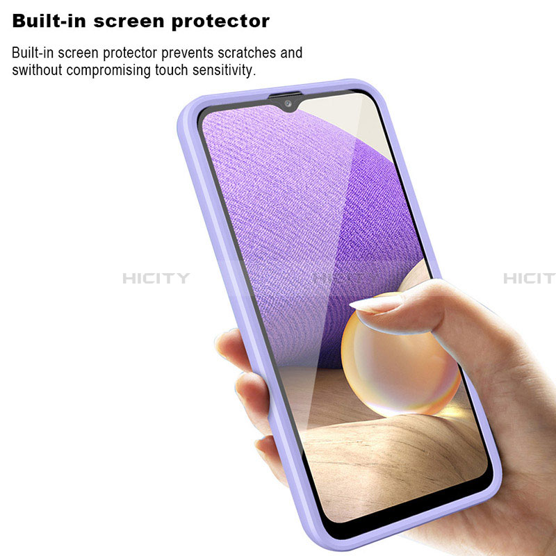 Silikon Hülle Handyhülle Ultra Dünn Flexible Schutzhülle Tasche Vorder und Rückseite 360 Grad Ganzkörper MJ1 für Samsung Galaxy A32 4G