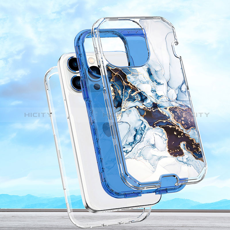 Silikon Hülle Handyhülle Ultra Dünn Flexible Schutzhülle Tasche Vorder und Rückseite 360 Grad Ganzkörper YJ1 für Apple iPhone 14 Pro Max groß