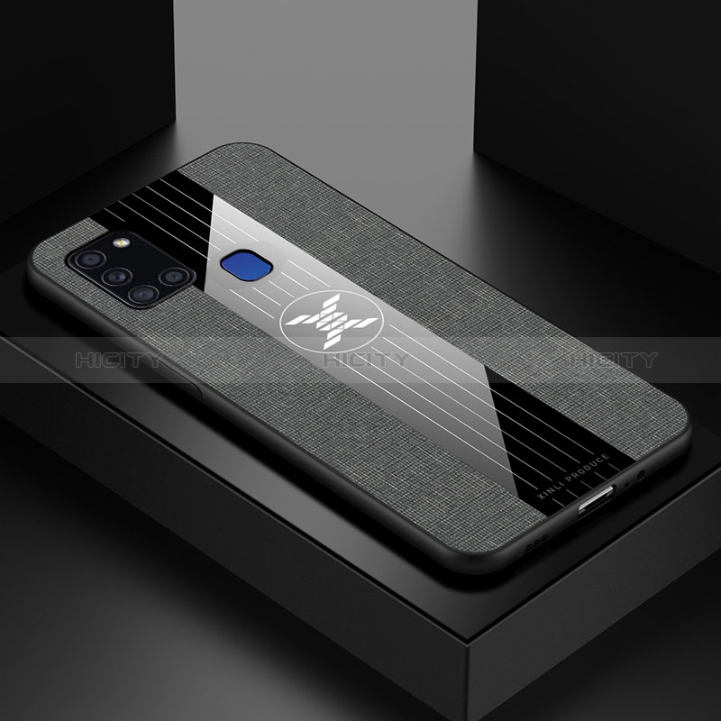 Silikon Hülle Handyhülle Ultra Dünn Flexible Schutzhülle Tasche X01L für Samsung Galaxy A21s Grau Plus