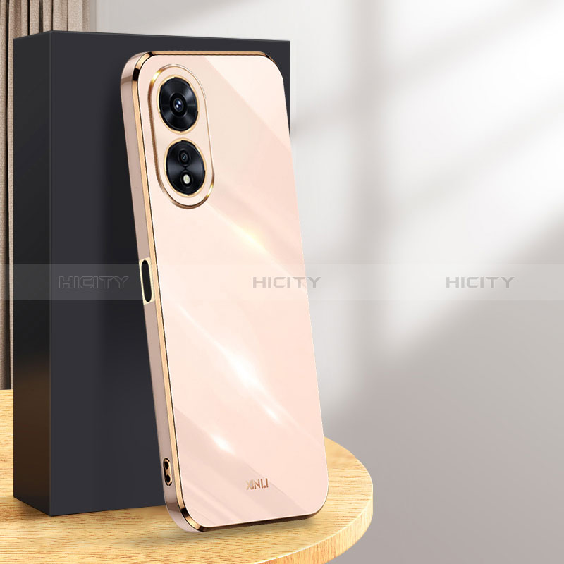 Silikon Hülle Handyhülle Ultra Dünn Flexible Schutzhülle Tasche XL1 für Oppo A18 Rosegold Plus