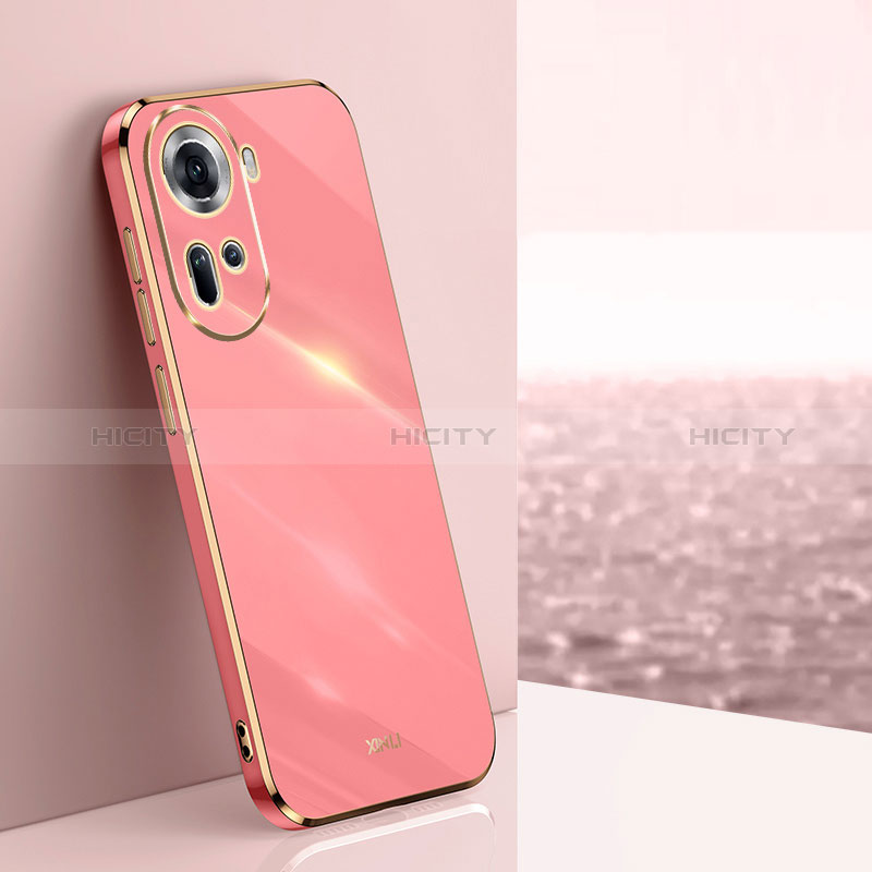 Silikon Hülle Handyhülle Ultra Dünn Flexible Schutzhülle Tasche XL1 für Oppo Reno11 5G Pink