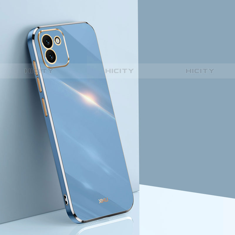 Silikon Hülle Handyhülle Ultra Dünn Flexible Schutzhülle Tasche XL1 für Samsung Galaxy A03 Blau