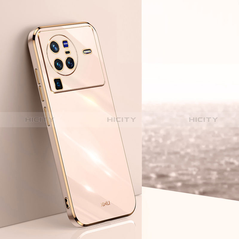 Silikon Hülle Handyhülle Ultra Dünn Flexible Schutzhülle Tasche XL1 für Vivo X80 Pro 5G Gold