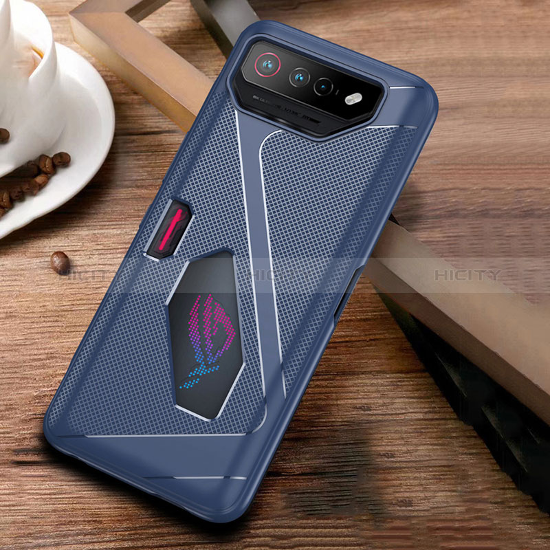 Silikon Hülle Handyhülle Ultra Dünn Flexible Schutzhülle Tasche ZJ1 für Asus ROG Phone 7 Blau