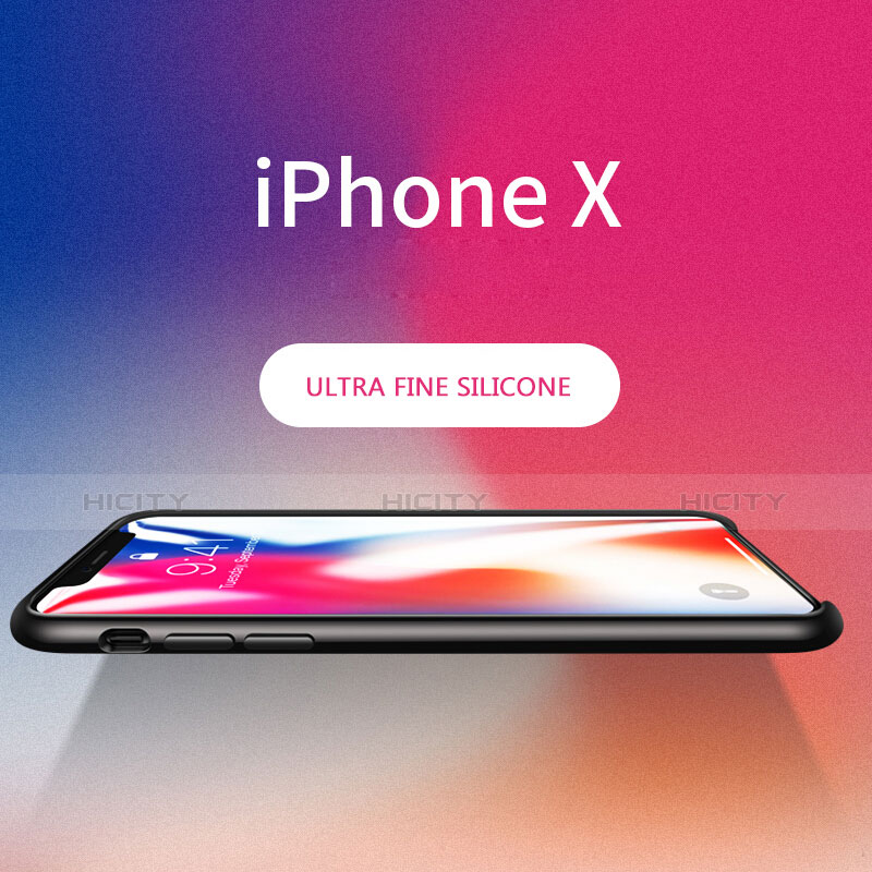 Silikon Hülle Handyhülle Ultra Dünn Schutzhülle 360 Grad für Apple iPhone X Schwarz