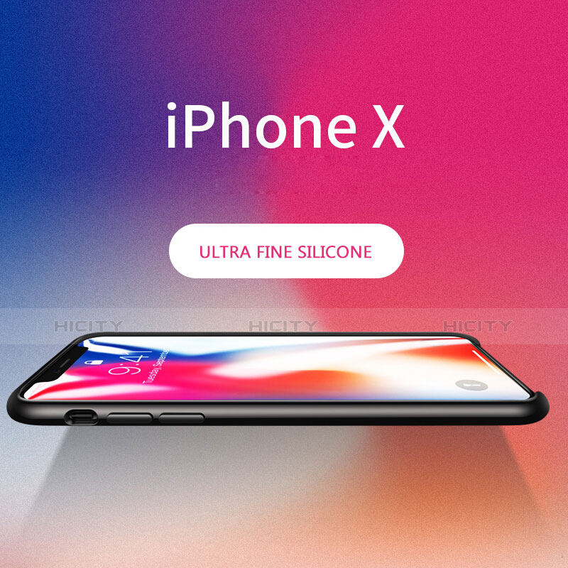 Silikon Hülle Handyhülle Ultra Dünn Schutzhülle 360 Grad für Apple iPhone Xs Schwarz groß