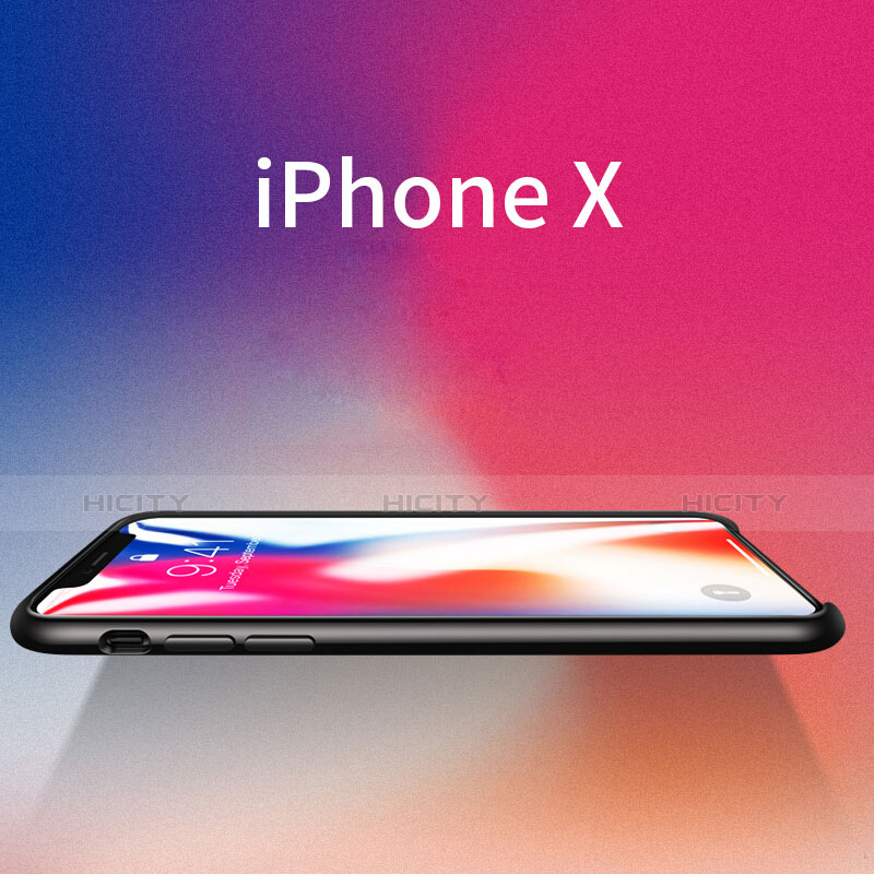 Silikon Hülle Handyhülle Ultra Dünn Schutzhülle 360 Grad M02 für Apple iPhone X Schwarz