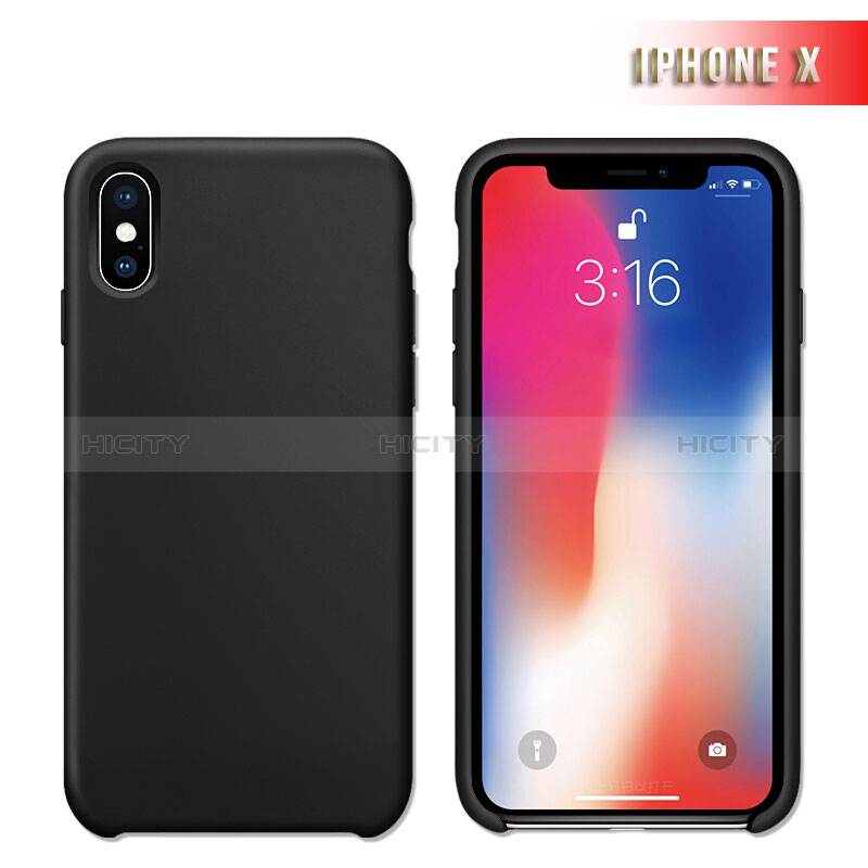 Silikon Hülle Handyhülle Ultra Dünn Schutzhülle 360 Grad M02 für Apple iPhone Xs Max Schwarz