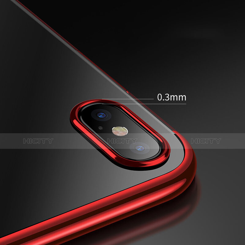 Silikon Hülle Handyhülle Ultra Dünn Schutzhülle 360 Grad R02 für Apple iPhone X Rot groß