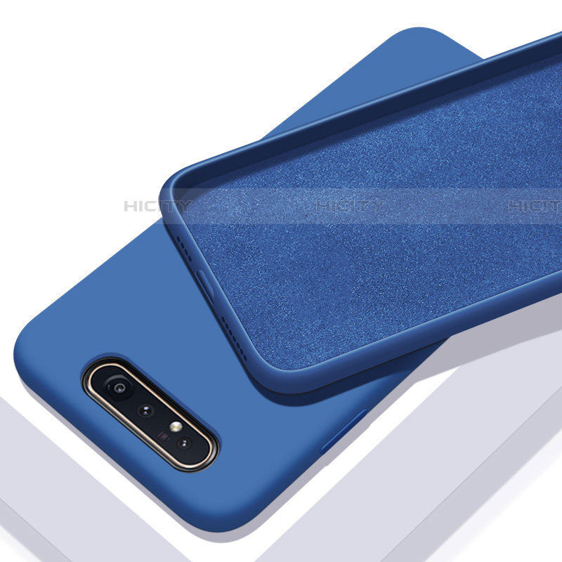 Silikon Hülle Handyhülle Ultra Dünn Schutzhülle 360 Grad Tasche C01 für Samsung Galaxy A80 Blau Plus