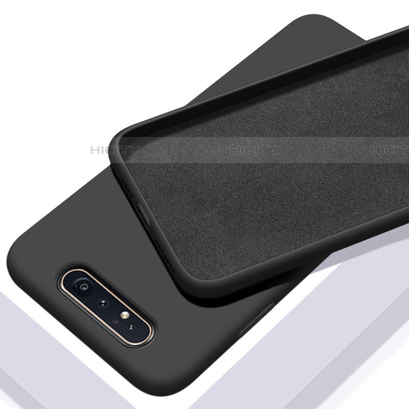 Silikon Hülle Handyhülle Ultra Dünn Schutzhülle 360 Grad Tasche C01 für Samsung Galaxy A90 4G Schwarz