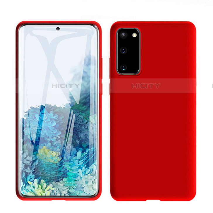 Silikon Hülle Handyhülle Ultra Dünn Schutzhülle 360 Grad Tasche C01 für Samsung Galaxy S20 5G Rot Plus