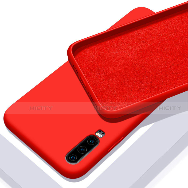 Silikon Hülle Handyhülle Ultra Dünn Schutzhülle 360 Grad Tasche C03 für Huawei P30 Rot