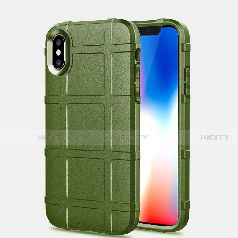 Silikon Hülle Handyhülle Ultra Dünn Schutzhülle 360 Grad Tasche für Apple iPhone X Grün Plus