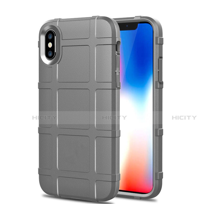 Silikon Hülle Handyhülle Ultra Dünn Schutzhülle 360 Grad Tasche für Apple iPhone X Silber Plus