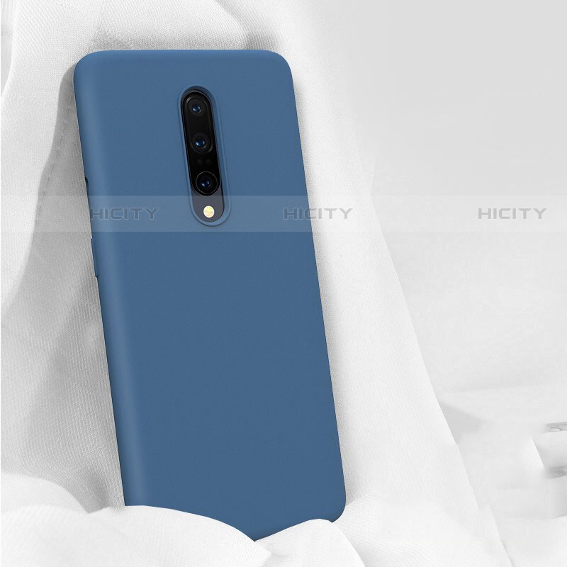 Silikon Hülle Handyhülle Ultra Dünn Schutzhülle 360 Grad Tasche für OnePlus 7 Pro Blau