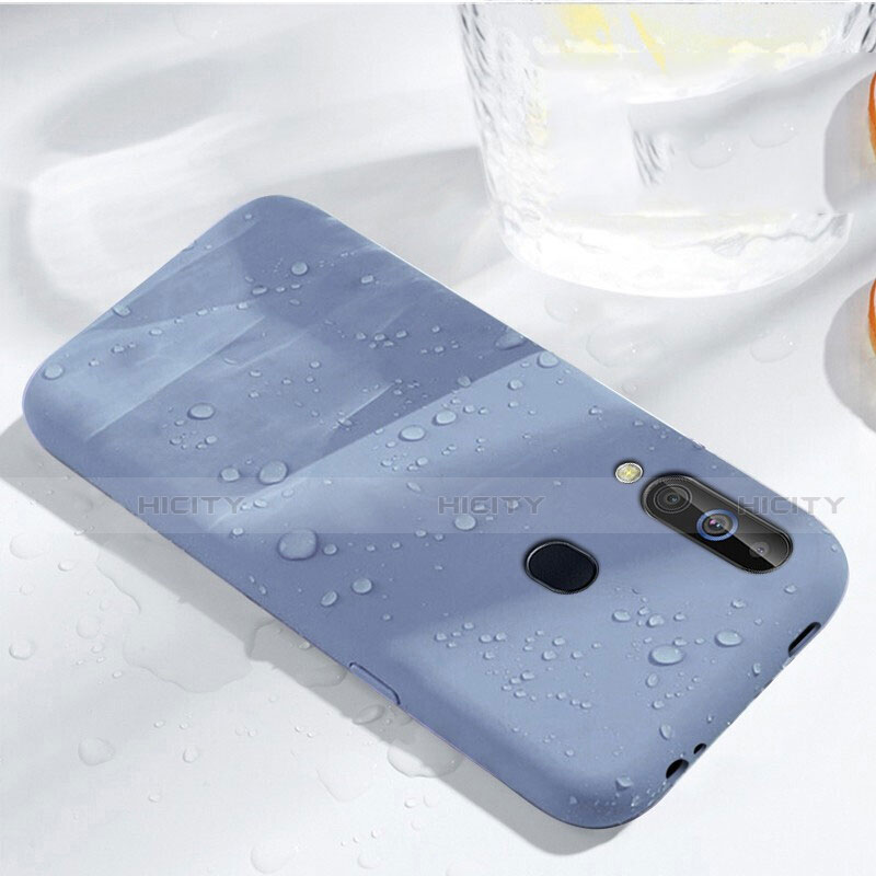 Silikon Hülle Handyhülle Ultra Dünn Schutzhülle 360 Grad Tasche für Samsung Galaxy A60 Hellblau