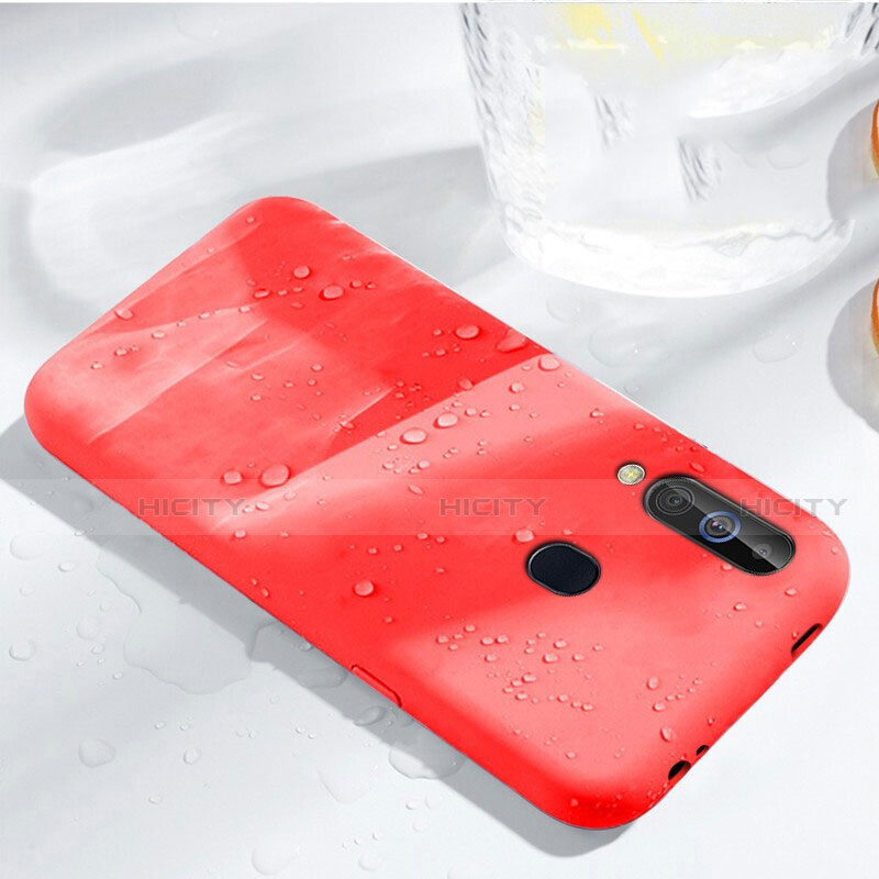 Silikon Hülle Handyhülle Ultra Dünn Schutzhülle 360 Grad Tasche für Samsung Galaxy A60 Rot