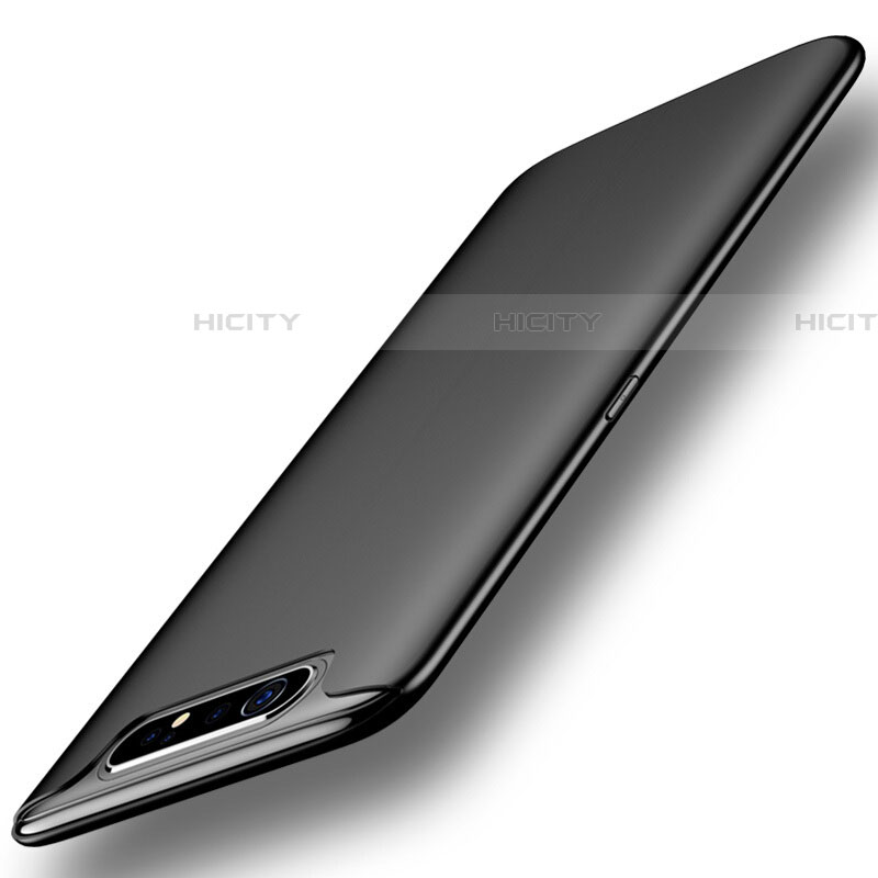 Silikon Hülle Handyhülle Ultra Dünn Schutzhülle 360 Grad Tasche für Samsung Galaxy A90 4G Schwarz Plus