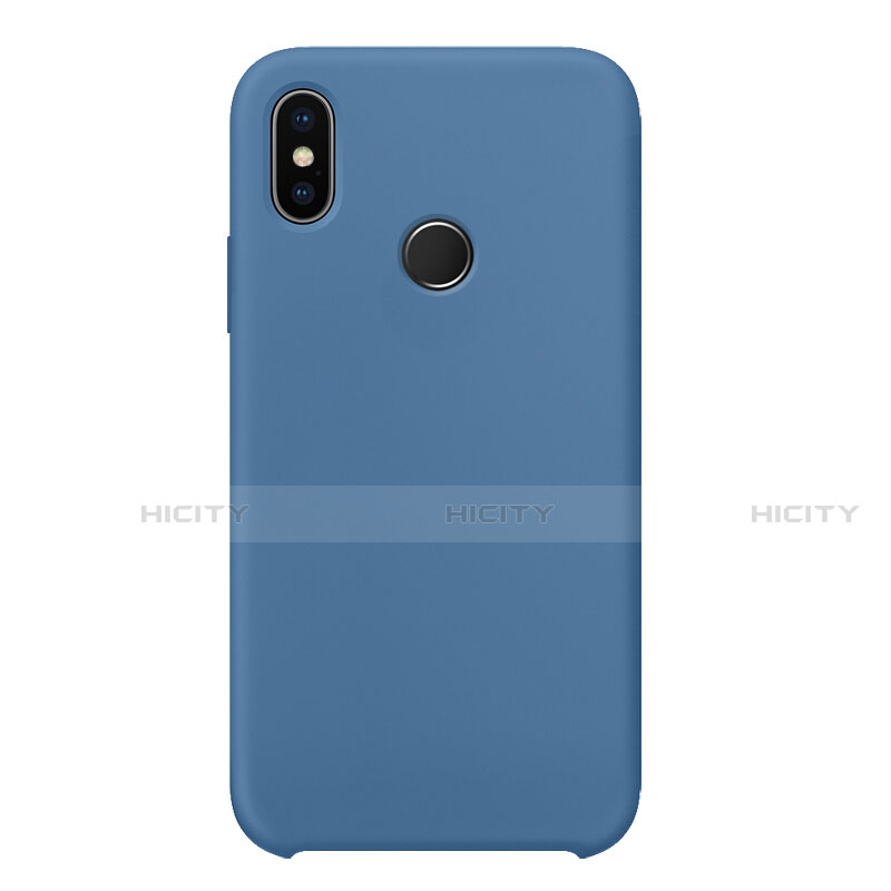 Silikon Hülle Handyhülle Ultra Dünn Schutzhülle 360 Grad Tasche für Xiaomi Mi 8 Blau