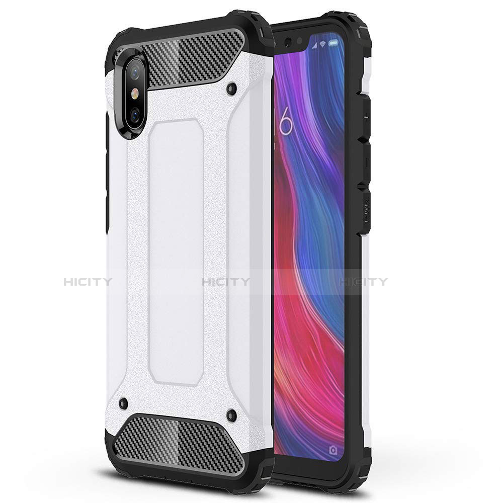 Silikon Hülle Handyhülle Ultra Dünn Schutzhülle 360 Grad Tasche für Xiaomi Mi 8 Pro Global Version Weiß