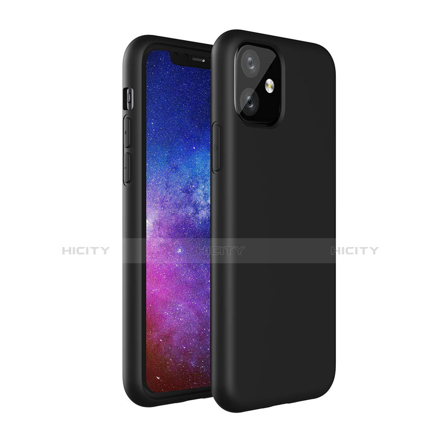 Silikon Hülle Handyhülle Ultra Dünn Schutzhülle 360 Grad Tasche S01 für Apple iPhone 11 Schwarz Plus