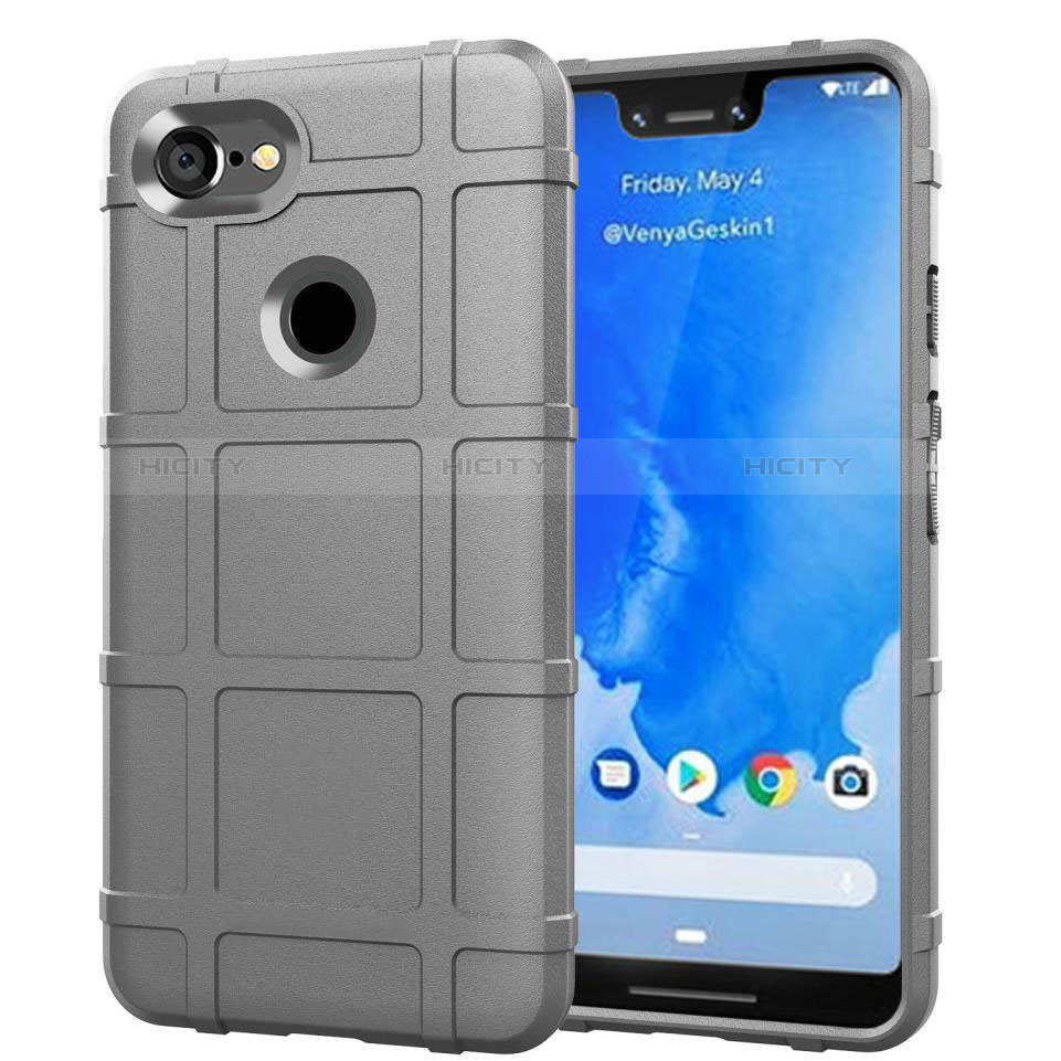 Silikon Hülle Handyhülle Ultra Dünn Schutzhülle 360 Grad Tasche S01 für Google Pixel 3 XL Silber Plus