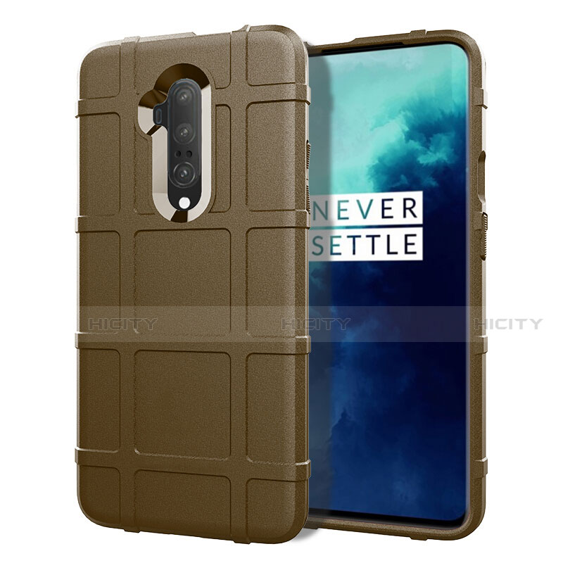 Silikon Hülle Handyhülle Ultra Dünn Schutzhülle 360 Grad Tasche S01 für OnePlus 7T Pro 5G Braun