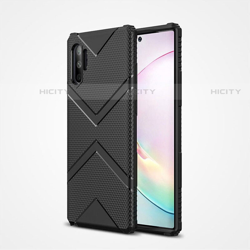 Silikon Hülle Handyhülle Ultra Dünn Schutzhülle 360 Grad Tasche S01 für Samsung Galaxy Note 10 Plus 5G Schwarz Plus