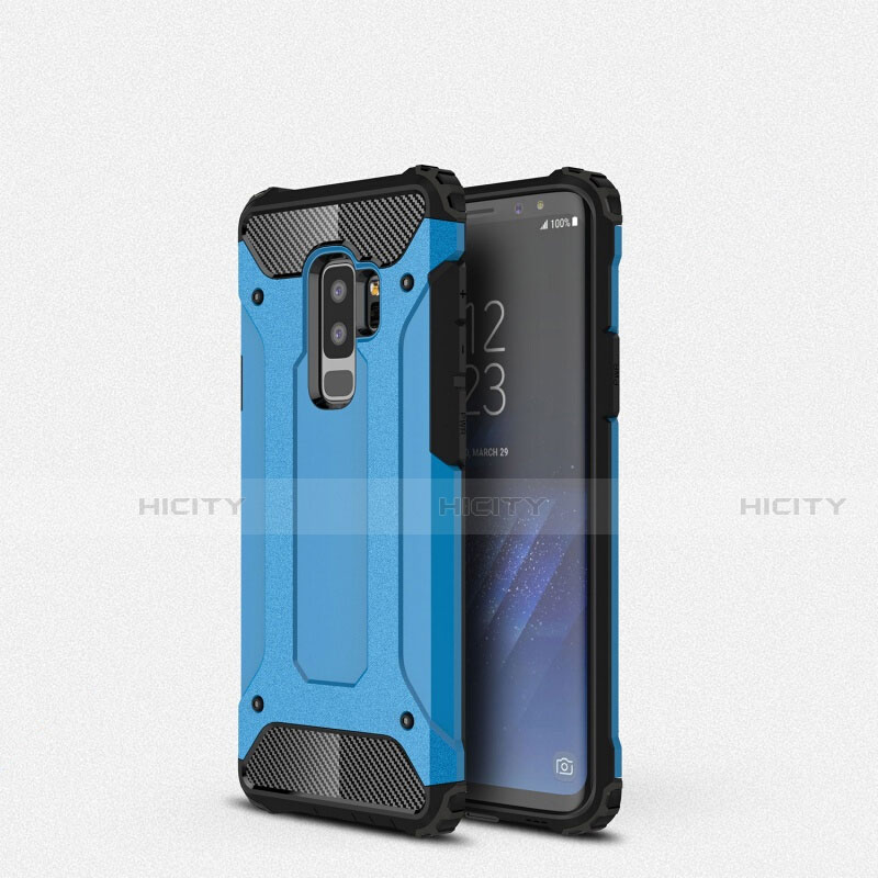 Silikon Hülle Handyhülle Ultra Dünn Schutzhülle 360 Grad Tasche S01 für Samsung Galaxy S9 Plus Hellblau