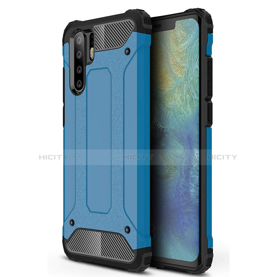 Silikon Hülle Handyhülle Ultra Dünn Schutzhülle 360 Grad Tasche S02 für Huawei P30 Pro Blau Plus