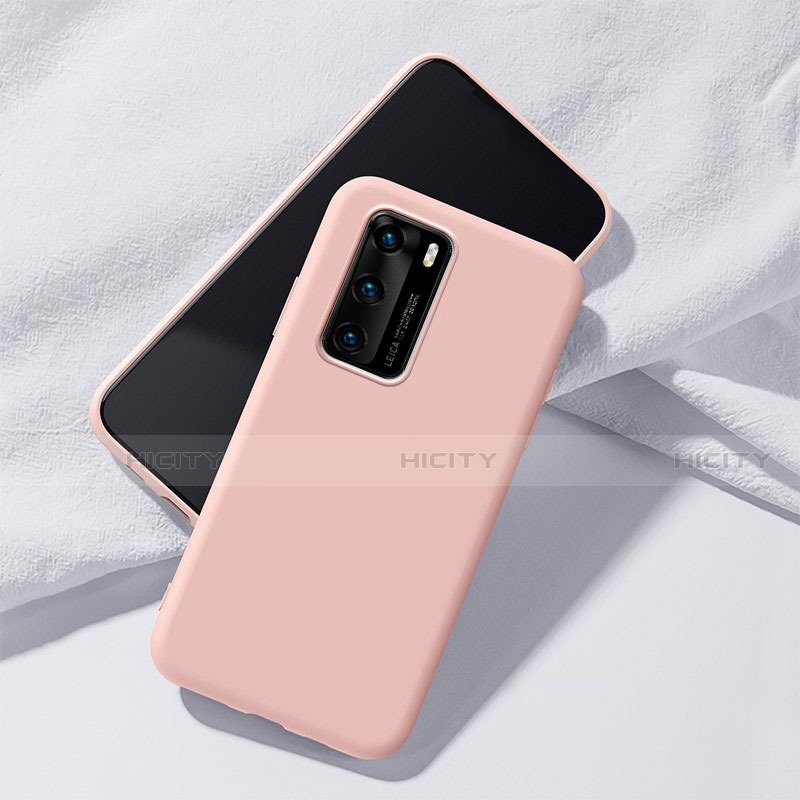 Silikon Hülle Handyhülle Ultra Dünn Schutzhülle 360 Grad Tasche S02 für Huawei P40 Rosa Plus