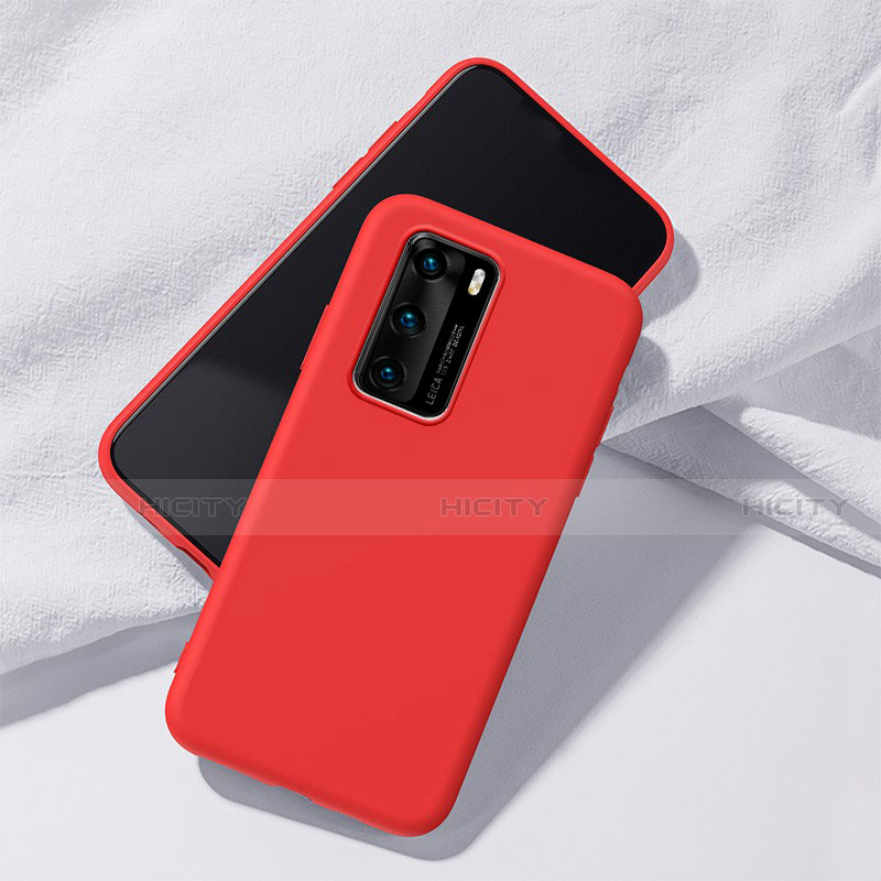 Silikon Hülle Handyhülle Ultra Dünn Schutzhülle 360 Grad Tasche S02 für Huawei P40 Rot