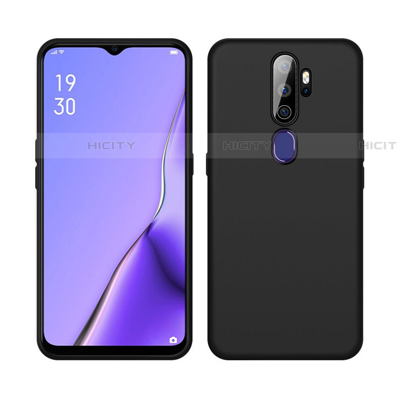 Silikon Hülle Handyhülle Ultra Dünn Schutzhülle 360 Grad Tasche S02 für Oppo A5 (2020) Schwarz Plus