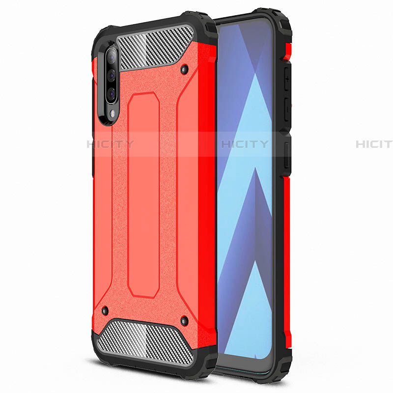 Silikon Hülle Handyhülle Ultra Dünn Schutzhülle 360 Grad Tasche S02 für Samsung Galaxy A70S Rot